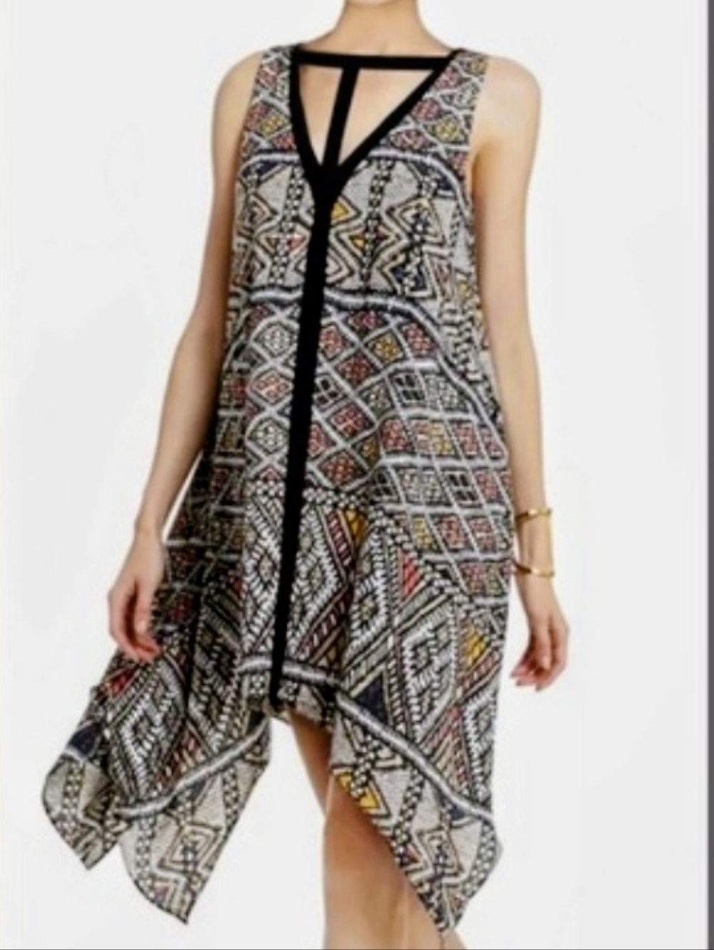 BCBG MaxAzria Dress  Handkerchief Hem Dress  Sz M P/P 20" …Like New